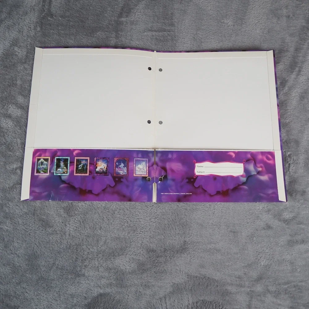 VTG 90's Unicorn‎ Horse Folders Lot of 3 Stuart Hall Christian Riese Lassen Art